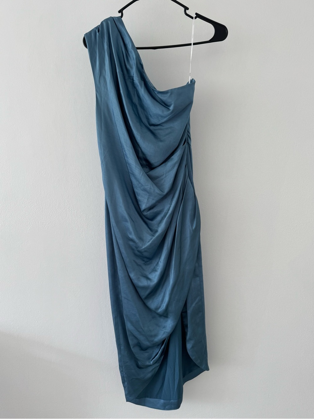 Elliatt One-Shoulder Draped Slate Blue Gown
